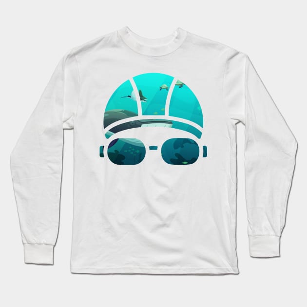 Creative Swimming Cap of Whales Gift Long Sleeve T-Shirt by Swimarts